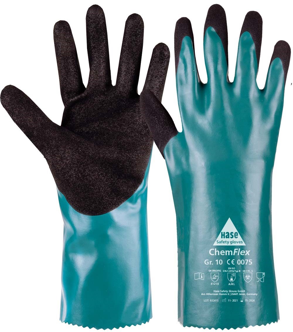 CHEMFLEX 30, Chemikalienschutzhandschuh Typ B, Nylon/Nitril Kat. III