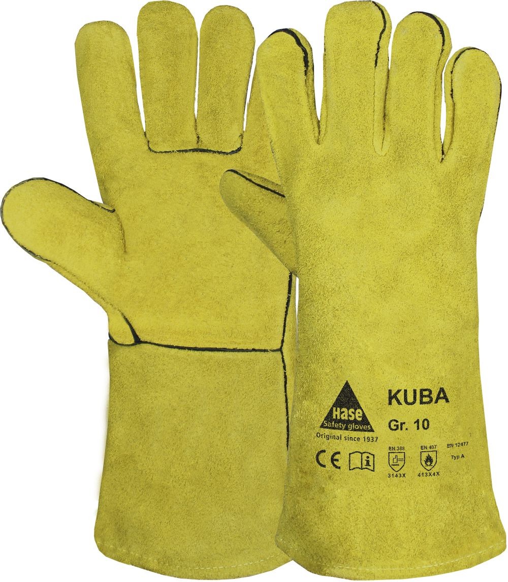 KUBA I Schweißer-Arbeitshandschuh gelb Gr. 10