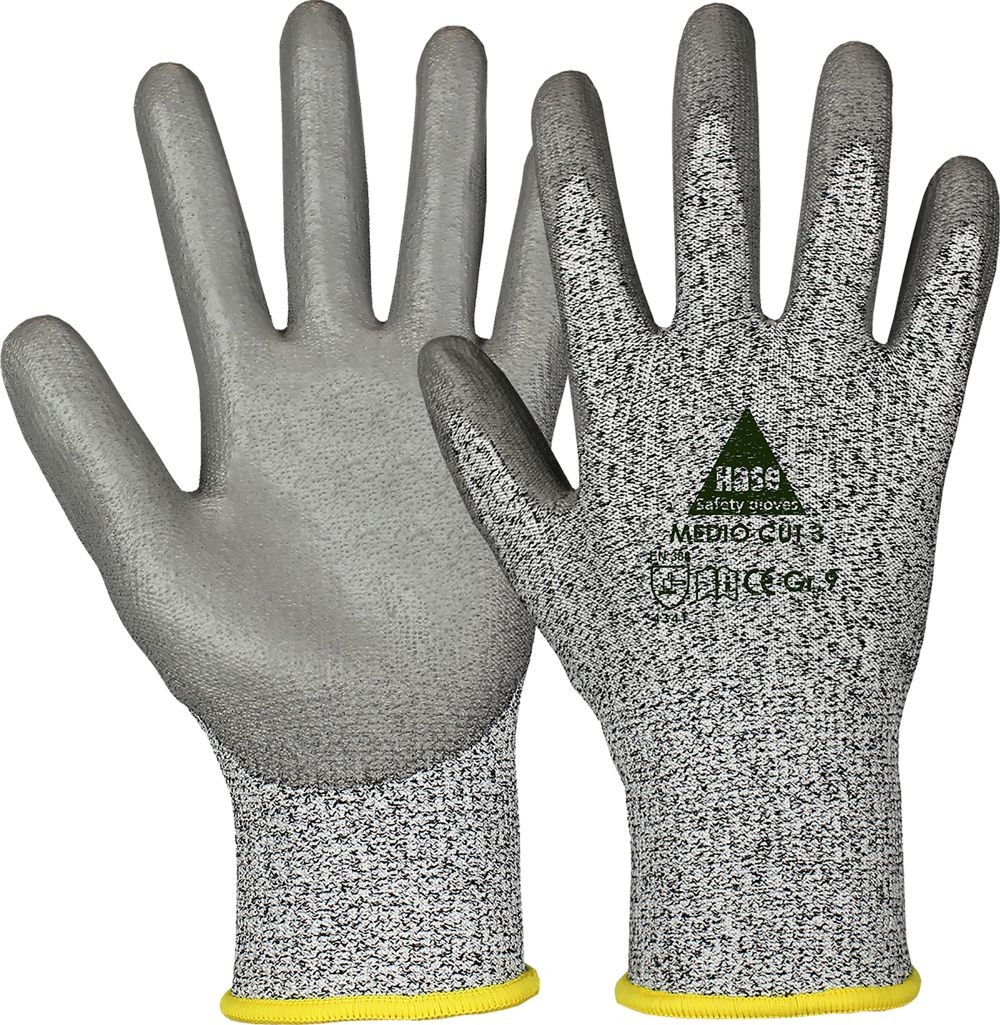 MEDIO CUT 3 Schnittschutz-Arbeitshandschuh Kat II grau Gr. 09