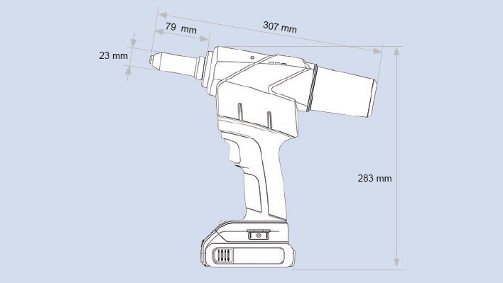 Rivdom eBZ 2 Akku-Blindnietgerät inkl. 2 Akkus 20 V (2,0 Ah),