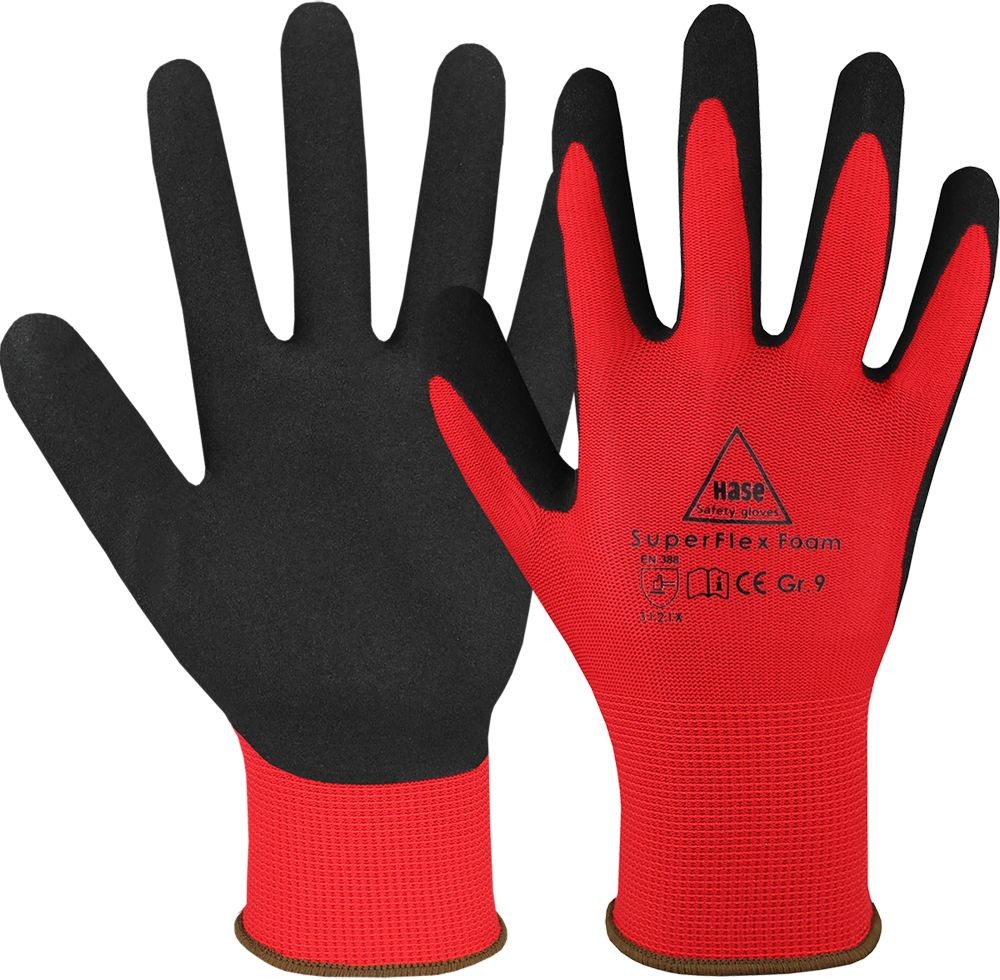 SUPERFLEX FOAM Montagehandschuh Polyester/Latexschaum Gr. 08