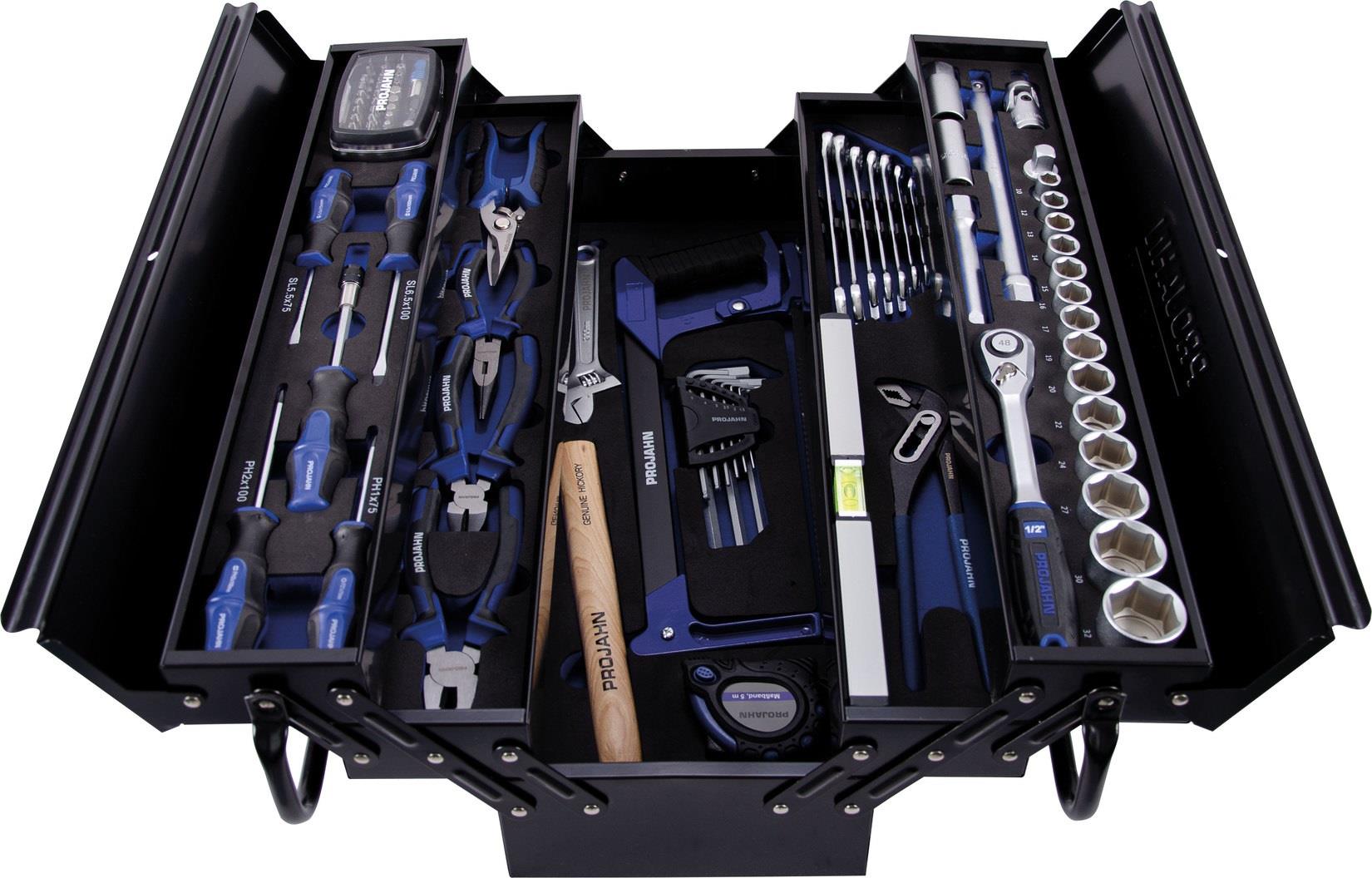PROFICRAFT Werkzeugkasten METALL 84tlg. (12,5+ 1/2")  