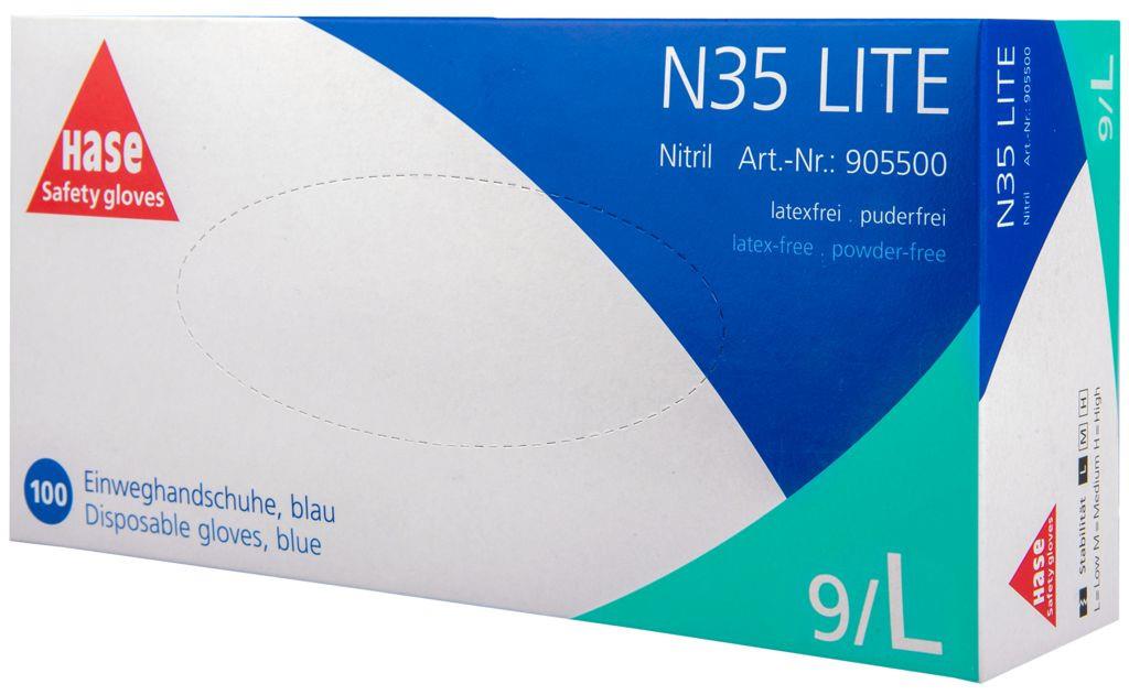 N35 Lite, Einweghandschuh aus Nitril, blau, Gr. L (08-09)
