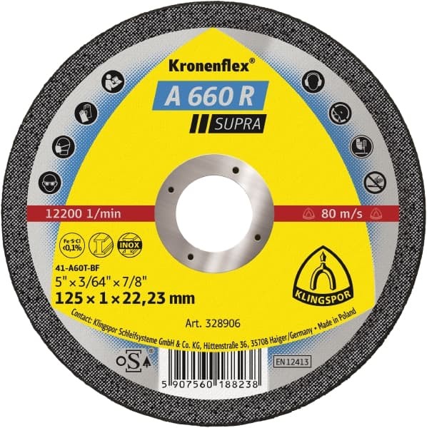 Trennscheiben A 660 R  125 x 1 x 22,23 mm gerade