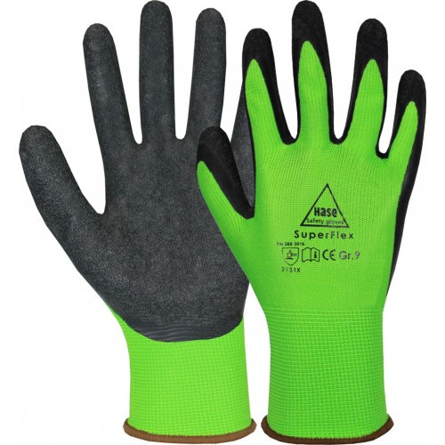 SUPERFLEX GREEN Montagehandschuh Latexschaum/Polyamid