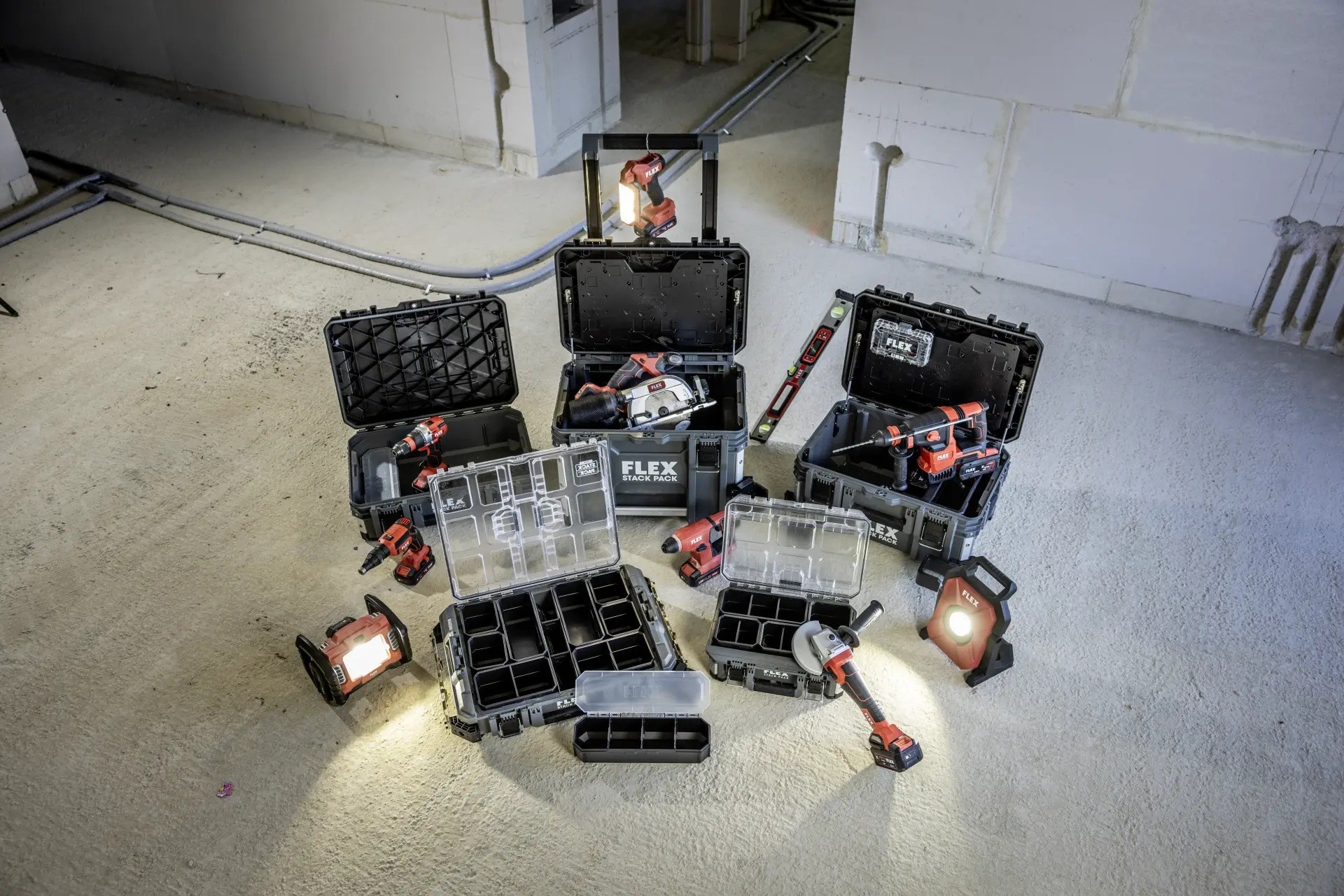 Flex TK-L SP SET-1 Transportkofferset 1 - Trolley mit abnehmbarem Teleskopgriff