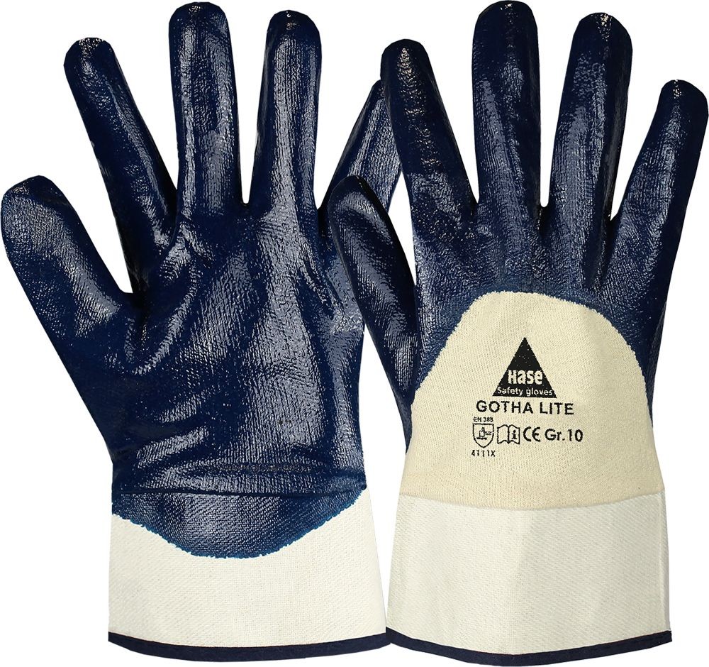 GOTHA LITE Nitril-Arbeitshandschuh Kat II natur/blau Gr. 8