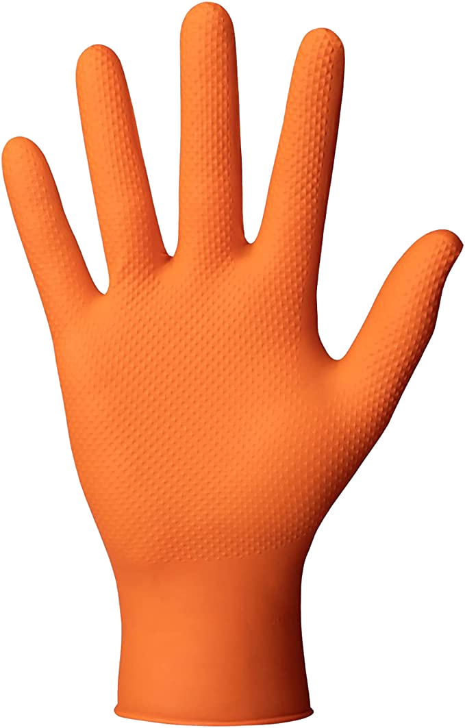 StellarGrip Orange Einweghandschuh aus Nitril Gr. M